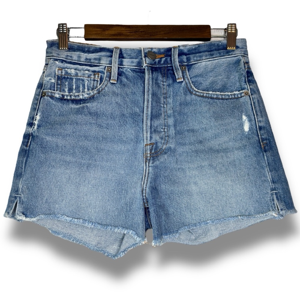 Frame Denim Rigid Re-Release Le Original Jean Short Frayed Hem Button Fly Sz 25